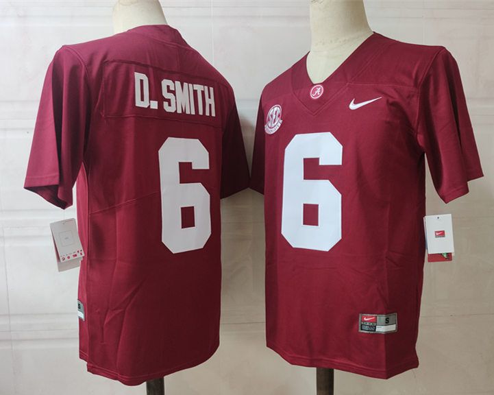Men Alabama Crimson Tide #6 D.Smith Red Nike 2025 NCAA Jersey